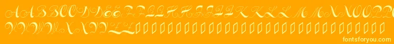 Шрифт Constanzeinitials – жёлтые шрифты на оранжевом фоне