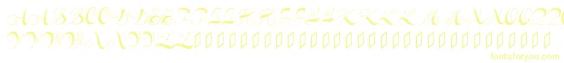 Fonte Constanzeinitials – fontes amarelas em um fundo branco