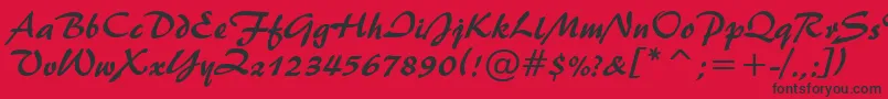 Brush445Bt Font – Black Fonts on Red Background