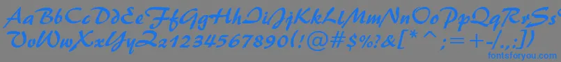 Brush445Bt Font – Blue Fonts on Gray Background