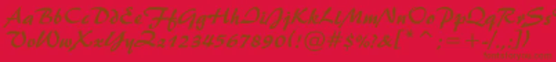 Шрифт Brush445Bt – коричневые шрифты на красном фоне