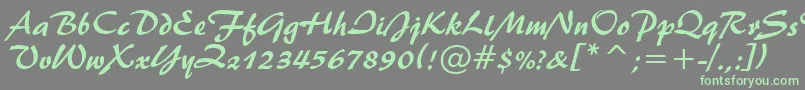 Шрифт Brush445Bt – зелёные шрифты на сером фоне