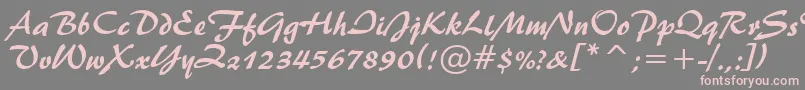 フォントBrush445Bt – 灰色の背景にピンクのフォント
