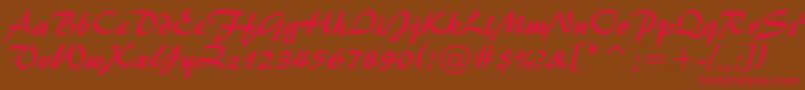 Brush445Bt Font – Red Fonts on Brown Background