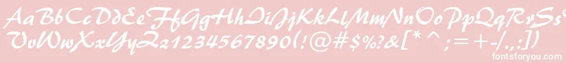 Fonte Brush445Bt – fontes brancas em um fundo rosa