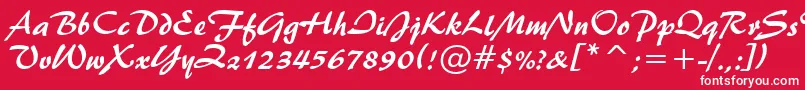 Brush445Bt Font – White Fonts on Red Background