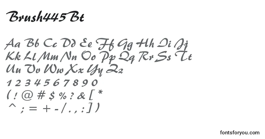 characters of brush445bt font, letter of brush445bt font, alphabet of  brush445bt font