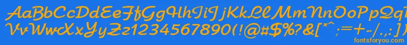 UkArbatBold Font – Orange Fonts on Blue Background