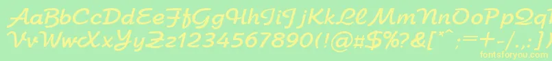 UkArbatBold Font – Yellow Fonts on Green Background