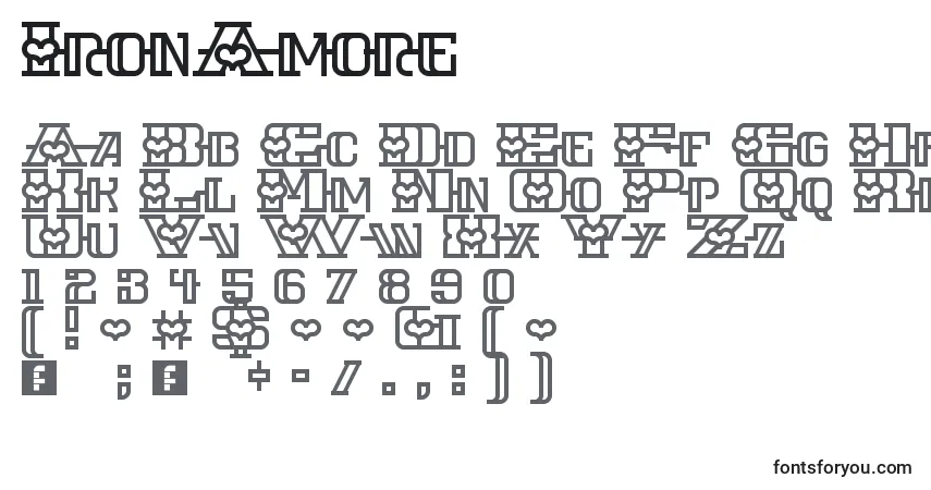 Schriftart IronAmore – Alphabet, Zahlen, spezielle Symbole