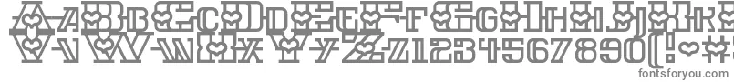 IronAmore-fontti – harmaat kirjasimet valkoisella taustalla
