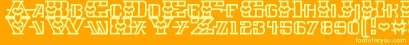 IronAmore Font – Yellow Fonts on Orange Background