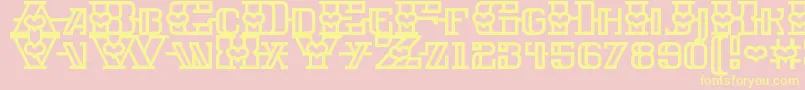 IronAmore Font – Yellow Fonts on Pink Background