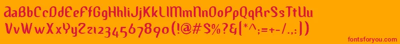 Albino-Schriftart – Rote Schriften auf orangefarbenem Hintergrund