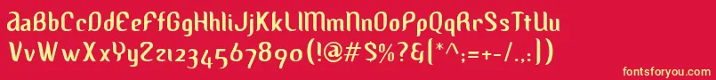 Albino Font – Yellow Fonts on Red Background