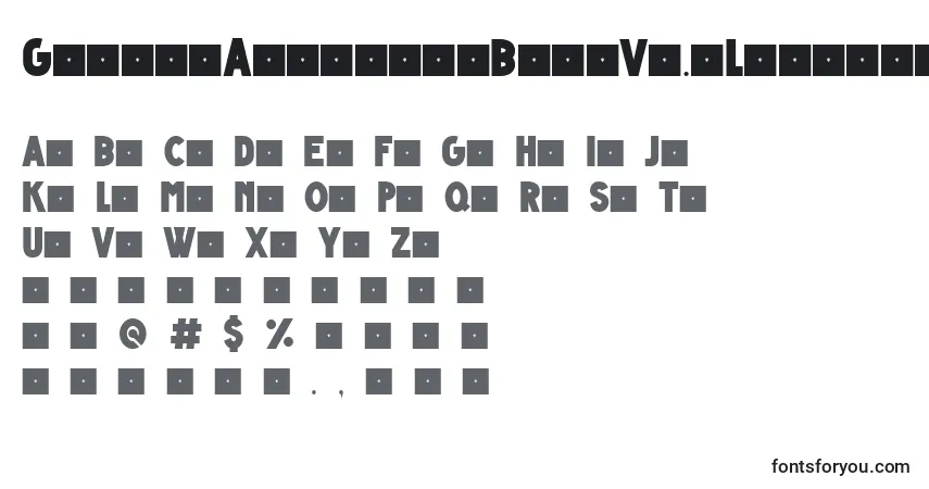 Schriftart GrandeAndrettiBoldV1.0LimitedCharset – Alphabet, Zahlen, spezielle Symbole