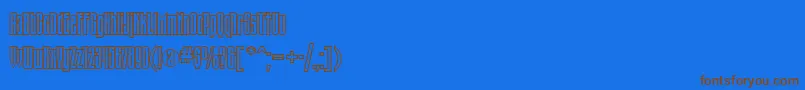 Trn67C-Schriftart – Braune Schriften auf blauem Hintergrund