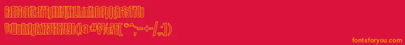 Trn67C Font – Orange Fonts on Red Background