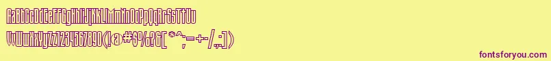 Trn67C Font – Purple Fonts on Yellow Background