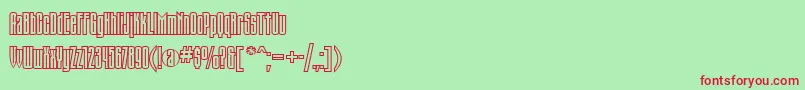 Trn67C Font – Red Fonts on Green Background