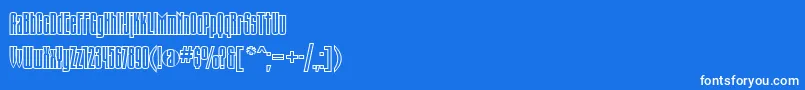 Trn67C-Schriftart – Weiße Schriften auf blauem Hintergrund