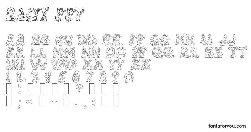 A fonte Riot ffy – alfabeto, números, caracteres especiais