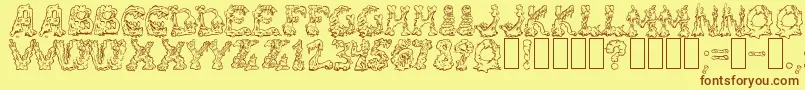 Riot ffy Font – Brown Fonts on Yellow Background