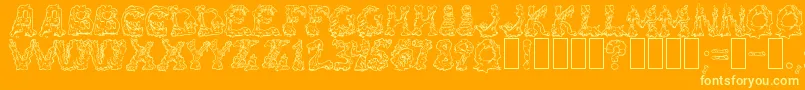 Riot ffy Font – Yellow Fonts on Orange Background