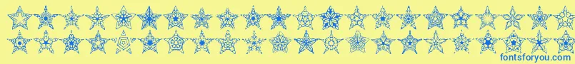 90stars Font – Blue Fonts on Yellow Background