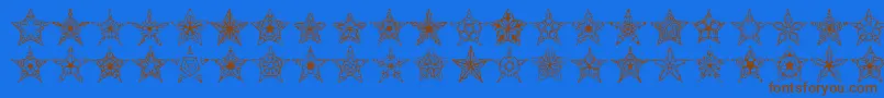 90stars Font – Brown Fonts on Blue Background