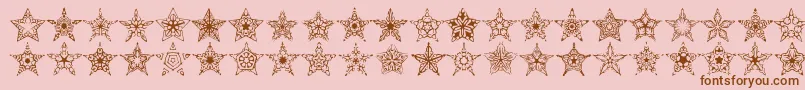 90stars Font – Brown Fonts on Pink Background