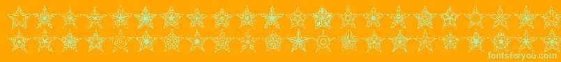 90stars Font – Green Fonts on Orange Background
