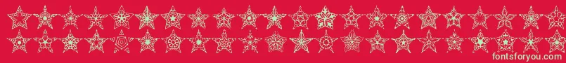 Fonte 90stars – fontes verdes em um fundo vermelho