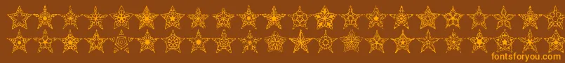 90stars Font – Orange Fonts on Brown Background