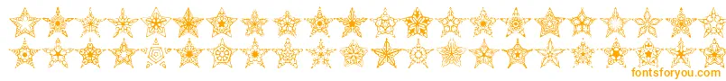 90stars-Schriftart – Orangefarbene Schriften auf weißem Hintergrund