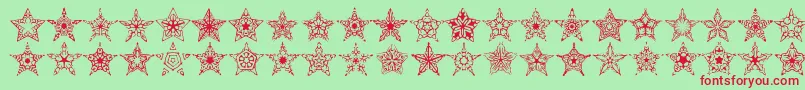 90stars Font – Red Fonts on Green Background