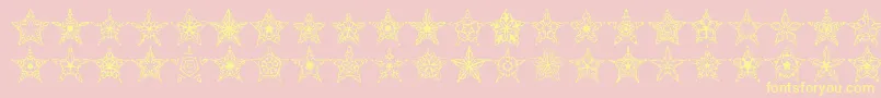 90stars-Schriftart – Gelbe Schriften auf rosa Hintergrund