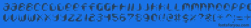 Weitere Informationen zur Pixcel-Schriftart Pixcel-Schriftart – Schwarze Schriften auf blauem Hintergrund