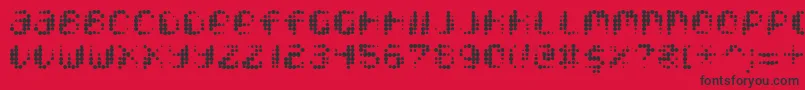 Pixcel-fontti – mustat fontit punaisella taustalla