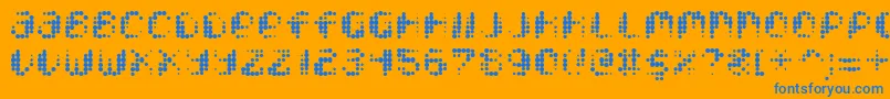 Pixcel Font – Blue Fonts on Orange Background