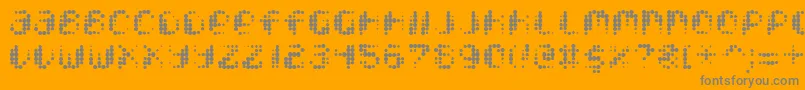 Pixcel-Schriftart – Graue Schriften auf orangefarbenem Hintergrund