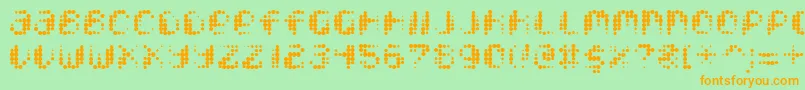 Pixcel Font – Orange Fonts on Green Background