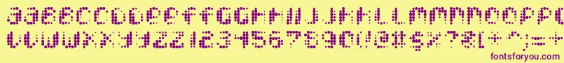 Pixcel Font – Purple Fonts on Yellow Background