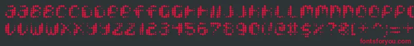 Pixcel Font – Red Fonts on Black Background