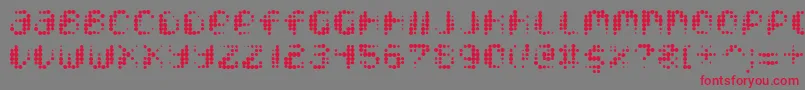 フォントPixcel – 赤い文字の灰色の背景