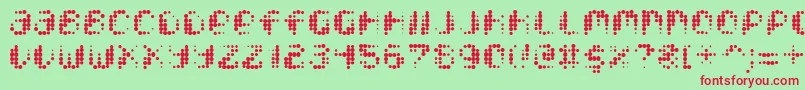 Pixcel Font – Red Fonts on Green Background