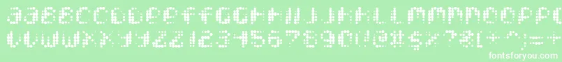 Pixcel Font – White Fonts on Green Background