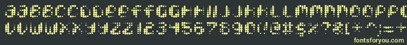 Pixcel Font – Yellow Fonts on Black Background