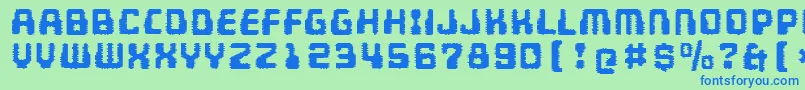 Шрифт MultivacInterference – синие шрифты на зелёном фоне