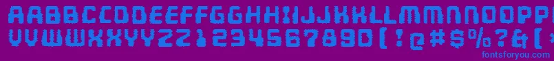 フォントMultivacInterference – 紫色の背景に青い文字